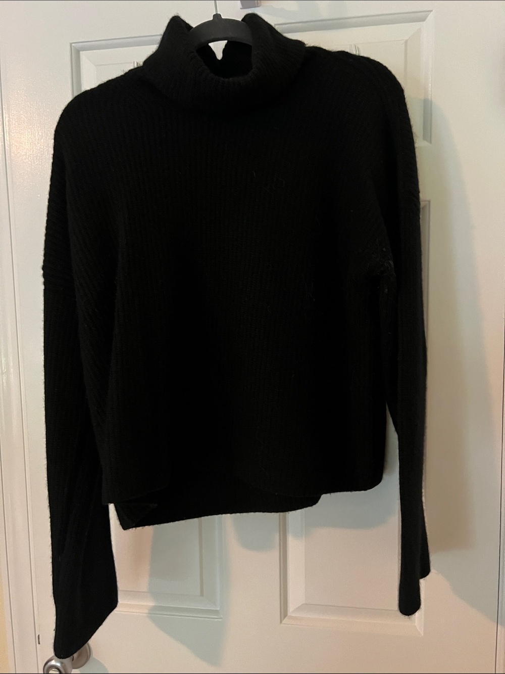 Cashmere Black Turtleneck Knit Sweater